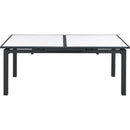  Meridian Nizuc 77" / 100.5" White Aluminum Outdoor Patio Extendable Dining Table IMAGE 8
