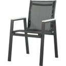  Meridian Nizuc Black Mesh Water Resistant Fabric Outdoor Patio Dining Arm Chair IMAGE 1