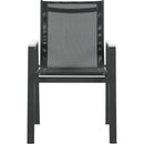  Meridian Nizuc Black Mesh Water Resistant Fabric Outdoor Patio Dining Arm Chair IMAGE 4