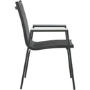  Meridian Nizuc Black Mesh Water Resistant Fabric Outdoor Patio Dining Arm Chair IMAGE 5