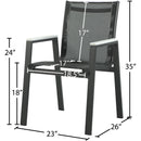  Meridian Nizuc Black Mesh Water Resistant Fabric Outdoor Patio Dining Arm Chair IMAGE 7