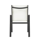  Meridian Nizuc White Mesh Water Resistant Fabric Outdoor Patio Dining Arm Chair IMAGE 3