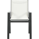  Meridian Nizuc White Mesh Water Resistant Fabric Outdoor Patio Dining Arm Chair IMAGE 4