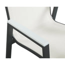 Meridian Nizuc White Mesh Water Resistant Fabric Outdoor Patio Dining Arm Chair IMAGE 6