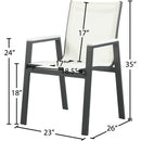  Meridian Nizuc White Mesh Water Resistant Fabric Outdoor Patio Dining Arm Chair IMAGE 7
