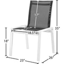  Meridian Nizuc Black Mesh Water Resistant Fabric Outdoor Patio Dining Chair IMAGE 7