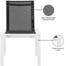  Meridian Nizuc Black Mesh Water Resistant Fabric Outdoor Patio Dining Chair IMAGE 8