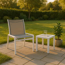  Meridian Nizuc Grey Mesh Water Resistant Fabric Outdoor Patio Dining Chair IMAGE 2