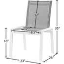  Meridian Nizuc Grey Mesh Water Resistant Fabric Outdoor Patio Dining Chair IMAGE 7