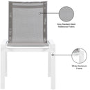  Meridian Nizuc Grey Mesh Water Resistant Fabric Outdoor Patio Dining Chair IMAGE 8
