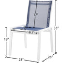  Meridian Nizuc Navy Mesh Water Resistant Fabric Outdoor Patio Dining Chair IMAGE 7