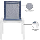  Meridian Nizuc Navy Mesh Water Resistant Fabric Outdoor Patio Dining Chair IMAGE 8