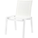  Meridian Nizuc White Mesh Water Resistant Fabric Outdoor Patio Dining Chair IMAGE 1
