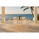  Meridian Nizuc White Mesh Water Resistant Fabric Outdoor Patio Dining Chair IMAGE 2