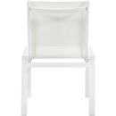  Meridian Nizuc White Mesh Water Resistant Fabric Outdoor Patio Dining Chair IMAGE 3