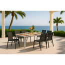  Meridian Nizuc Black Mesh Water Resistant Fabric Outdoor Patio Dining Chair IMAGE 2
