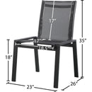  Meridian Nizuc Black Mesh Water Resistant Fabric Outdoor Patio Dining Chair IMAGE 7