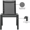 Meridian Nizuc Black Mesh Water Resistant Fabric Outdoor Patio Dining Chair IMAGE 8