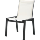  Meridian Nizuc White Mesh Water Resistant Fabric Outdoor Patio Dining Chair IMAGE 1