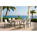  Meridian Nizuc White Mesh Water Resistant Fabric Outdoor Patio Dining Chair IMAGE 2