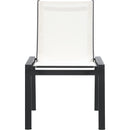  Meridian Nizuc White Mesh Water Resistant Fabric Outdoor Patio Dining Chair IMAGE 4