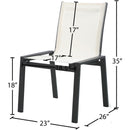  Meridian Nizuc White Mesh Water Resistant Fabric Outdoor Patio Dining Chair IMAGE 7