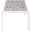  Meridian Nizuc Grey Aluminum Outdoor Patio Coffee Table IMAGE 4