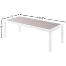  Meridian Nizuc Grey Aluminum Outdoor Patio Coffee Table IMAGE 6