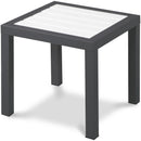  Meridian Nizuc White Aluminum Outdoor Patio End Table IMAGE 1