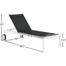  Meridian Nizuc Black Adjustable Mesh Water Resistant Fabric Outdoor Patio Adjustable Sun Chaise Lounge IMAGE 13