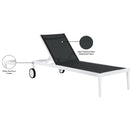  Meridian Nizuc Black Adjustable Mesh Water Resistant Fabric Outdoor Patio Adjustable Sun Chaise Lounge IMAGE 14