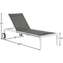  Meridian Nizuc Grey Adjustable Mesh Water Resistant Fabric Outdoor Patio Adjustable Sun Chaise Lounge IMAGE 13