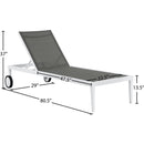 Meridian Nizuc Grey Mesh Water Resistant Fabric Outdoor Patio Aluminum Mesh Chaise Lounge Chair IMAGE 13