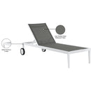  Meridian Nizuc Grey Adjustable Mesh Water Resistant Fabric Outdoor Patio Adjustable Sun Chaise Lounge IMAGE 14