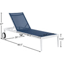  Meridian Nizuc Navy Adjustable Mesh Water Resistant Fabric Outdoor Patio Adjustable Sun Chaise Lounge IMAGE 13