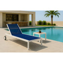  Meridian Nizuc Navy Adjustable Mesh Water Resistant Fabric Outdoor Patio Adjustable Sun Chaise Lounge IMAGE 2