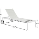  Meridian Nizuc White Adjustable Mesh Water Resistant Fabric Outdoor Patio Adjustable Sun Chaise Lounge IMAGE 13
