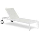  Meridian Nizuc White Adjustable Mesh Water Resistant Fabric Outdoor Patio Adjustable Sun Chaise Lounge IMAGE 1