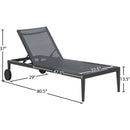  Meridian Nizuc Black Adjustable Mesh Water Resistant Fabric Outdoor Patio Adjustable Sun Chaise Lounge IMAGE 13