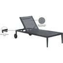  Meridian Nizuc Black Adjustable Mesh Water Resistant Fabric Outdoor Patio Adjustable Sun Chaise Lounge IMAGE 14