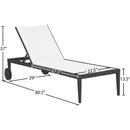  Meridian Nizuc White Adjustable Mesh Water Resistant Fabric Outdoor Patio Adjustable Sun Chaise Lounge IMAGE 13