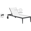  Meridian Nizuc White Adjustable Mesh Water Resistant Fabric Outdoor Patio Adjustable Sun Chaise Lounge IMAGE 14