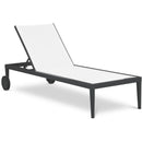  Meridian Nizuc White Adjustable Mesh Water Resistant Fabric Outdoor Patio Adjustable Sun Chaise Lounge IMAGE 1