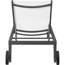  Meridian Nizuc White Adjustable Mesh Water Resistant Fabric Outdoor Patio Adjustable Sun Chaise Lounge IMAGE 5