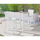 Meridian Nizuc Brown Square Aluminum Outdoor Patio Bar Table IMAGE 2
