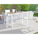  Meridian Nizuc Brown Rectangle Aluminum Outdoor Patio Bar Table IMAGE 2