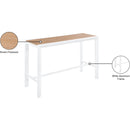  Meridian Nizuc Brown Rectangle Aluminum Outdoor Patio Bar Table IMAGE 7