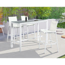  Meridian Nizuc Grey Rectangle Aluminum Outdoor Patio Bar Table IMAGE 2