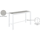 Meridian Nizuc Grey Rectangle Aluminum Outdoor Patio Bar Table IMAGE 7