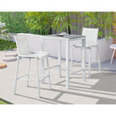 Meridian Nizuc Grey Square Aluminum Outdoor Patio Bar Table IMAGE 2